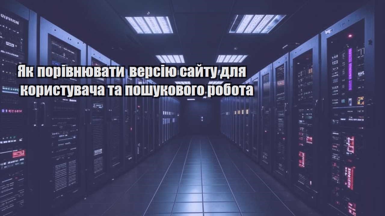 yak porivnyuvaty versiyu sajtu dlya korystuvacha ta poshukovogo robota